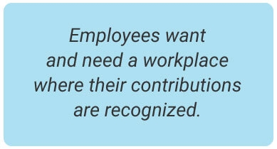 image with text - employees want and need a workplace where their contributions are recognized