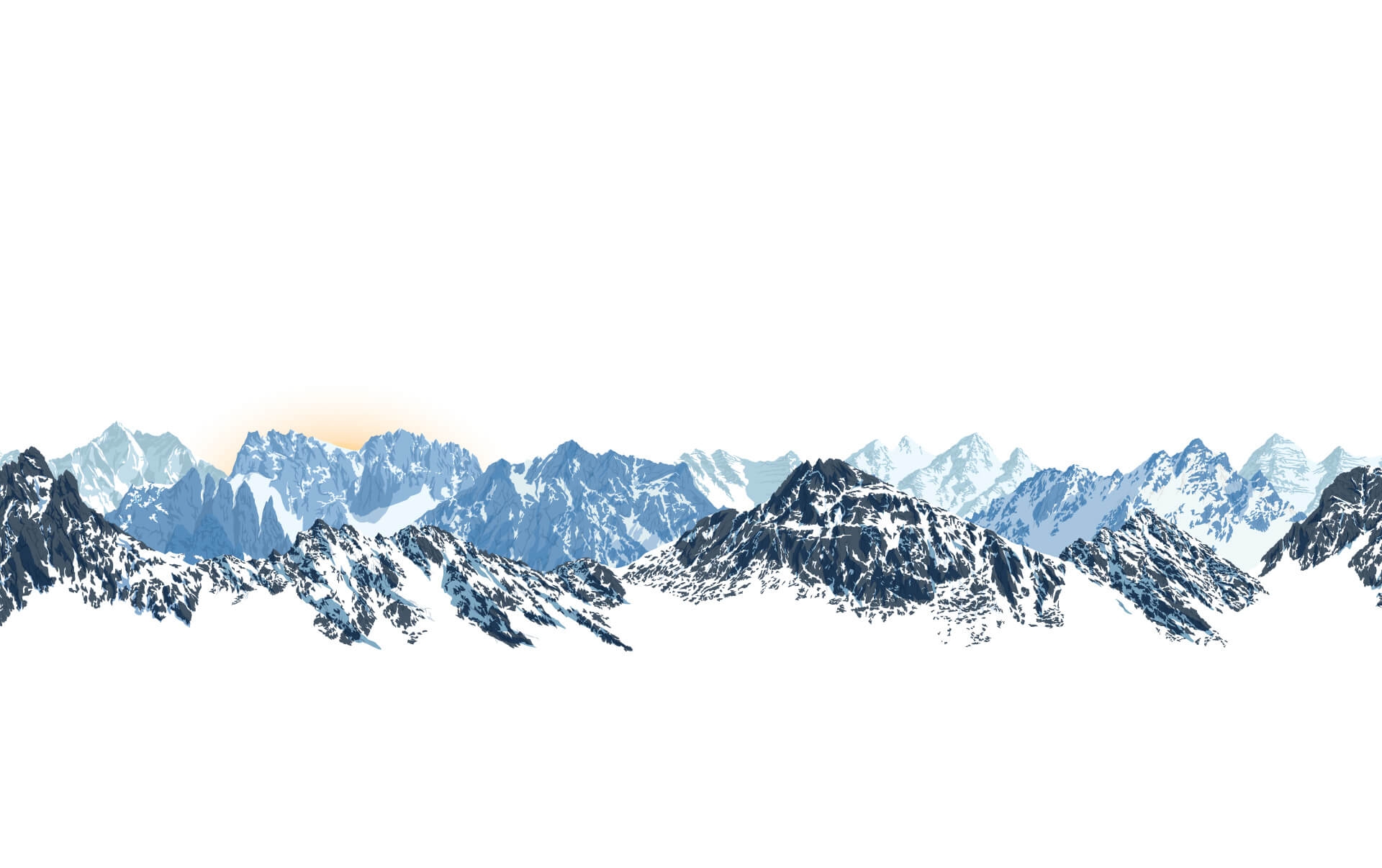 Illustration of a snowy mountain range