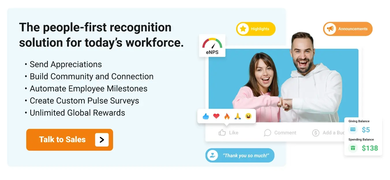 Image of employees happy after using Motivosity for peer to peer recognition, service awards, and more.
