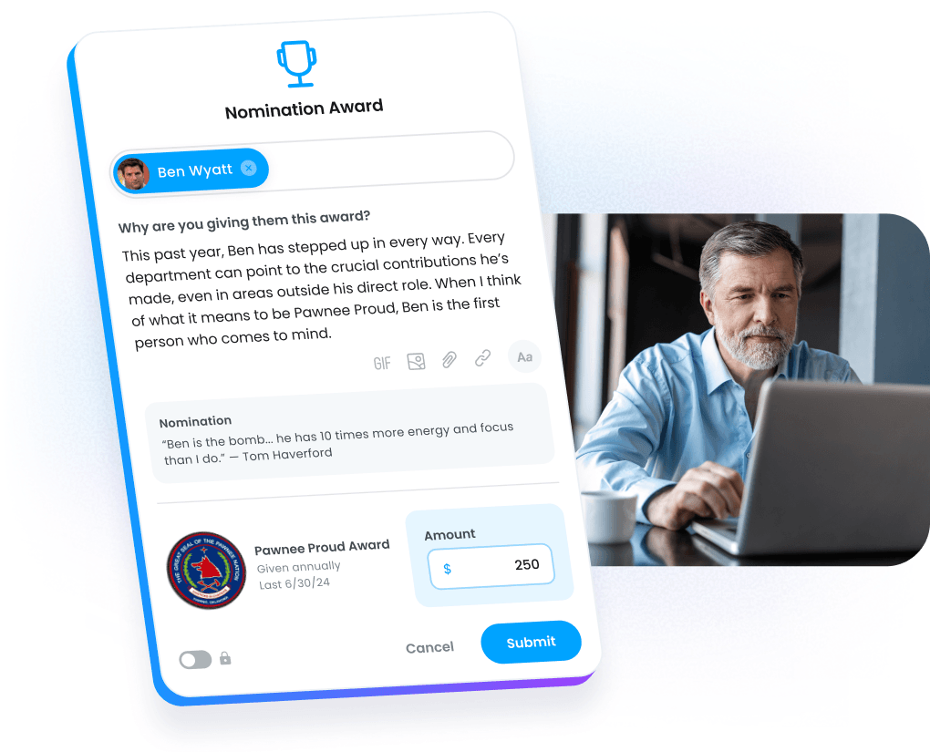 Motivosity Reward Accounts dashboard for managing multiple spot bonus and recognition programs in one platform.