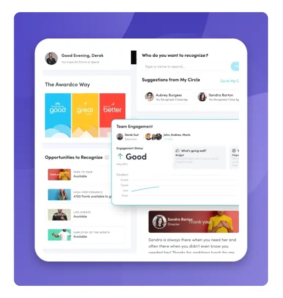 Image of the Achievers main feed. 