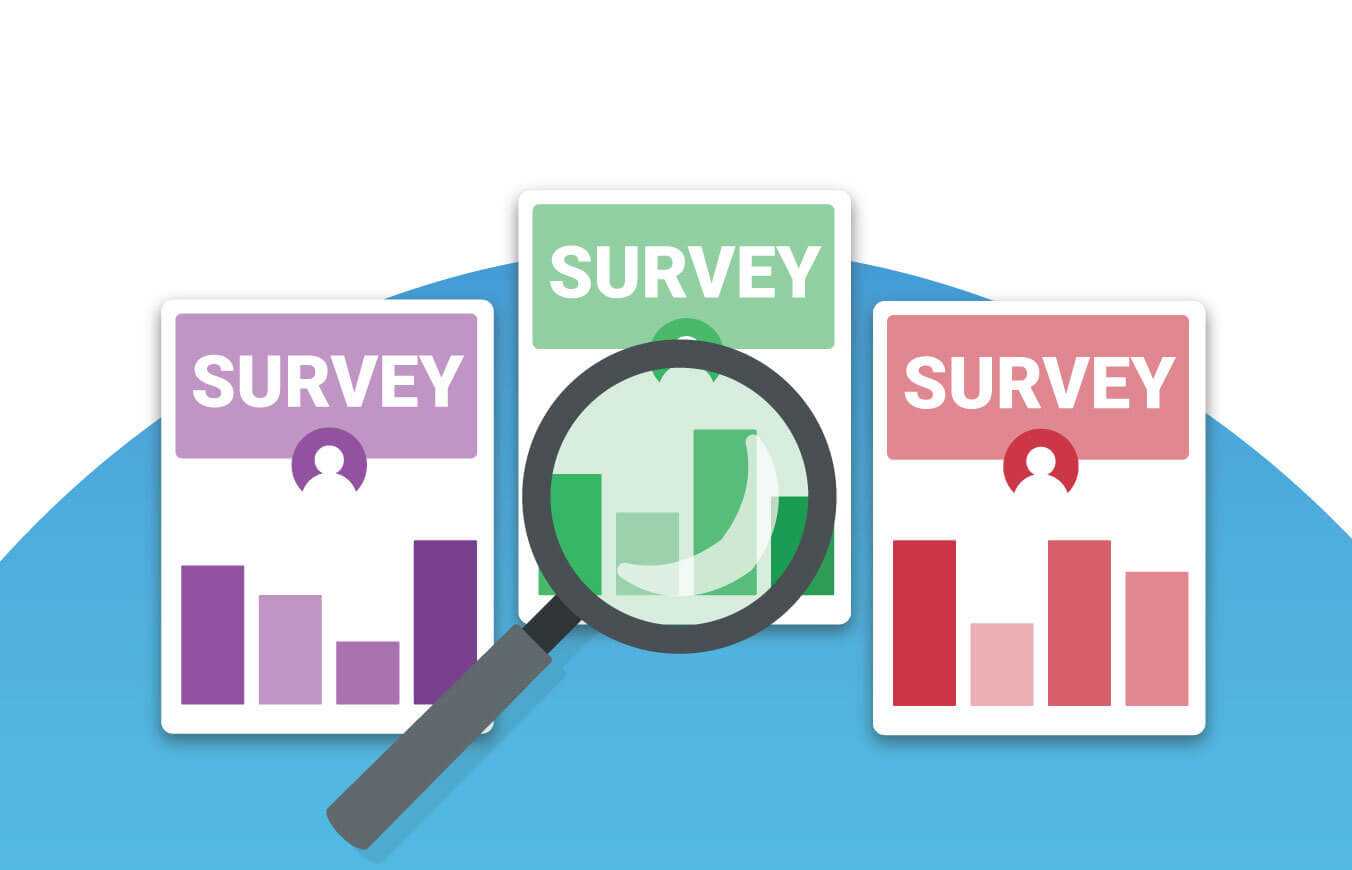 Illustration of different survey template examples.