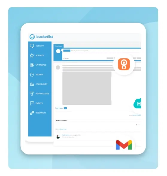 Image of Bucketlist's employee recognition platform.