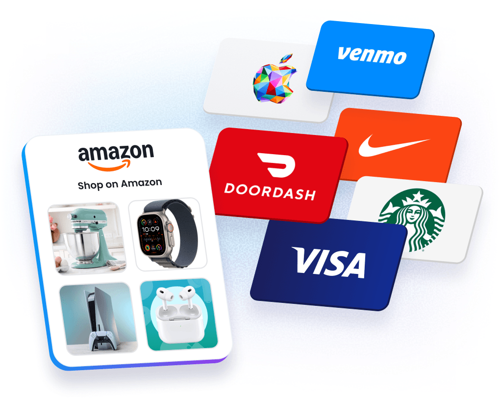 Employee reward options in Motivosity including gift cards, Venmo, Amazon, and other global reward choices.