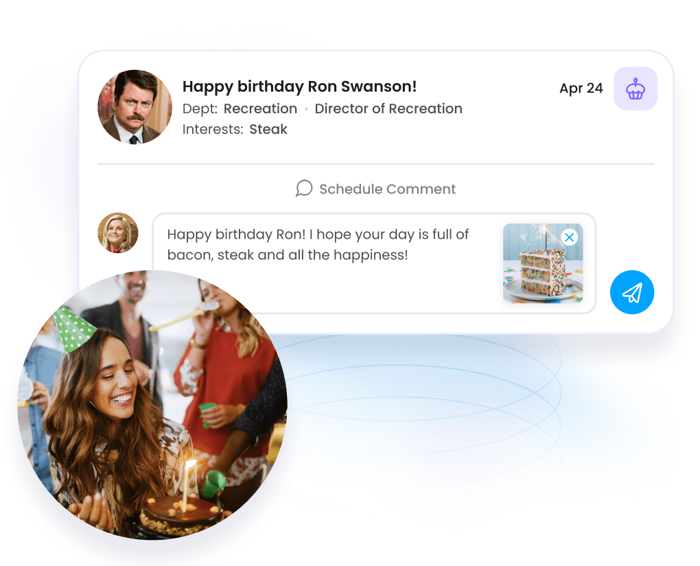 Motivosity platform automating employee birthday celebrations with recognition and gifts.
