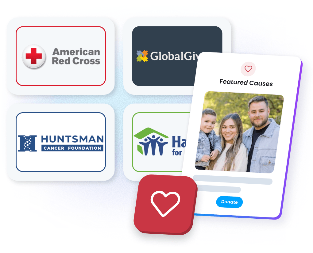 Charitable giving and donations in Motivosity where employees can contribute rewards to causes they care about.