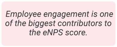 image with text - Employee engagement is one of the biggest contributors to the eNPS score.